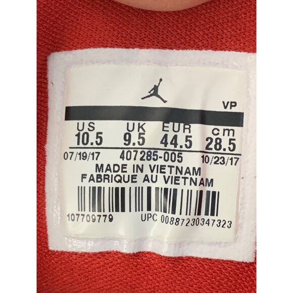 Nike Air Jordan 10.5 US Men’s Basketball Shoes Black/White/Red 7311 Used - Picture 3 of 12